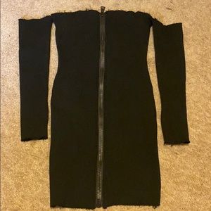 Fashion Nova Zip Ribbed Tube Dress